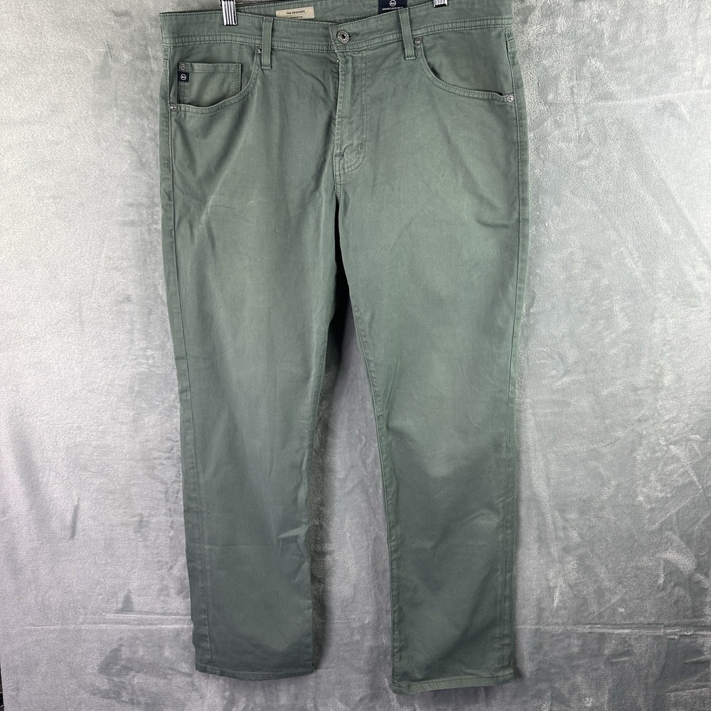 AG Adriano Goldschmied‎ The Graduate Jeans Men's 36x32 Green Tailored Leg USA